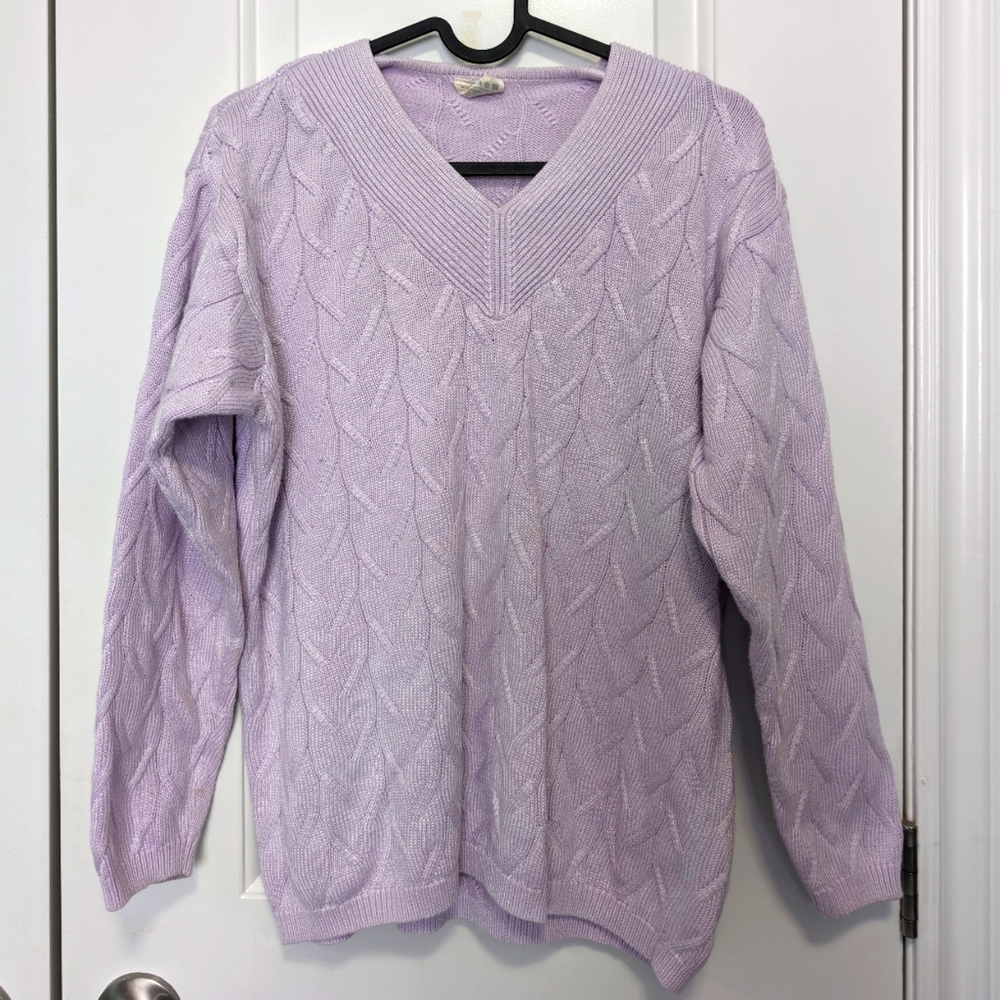 Vintage Lilac Vneck Sweater
